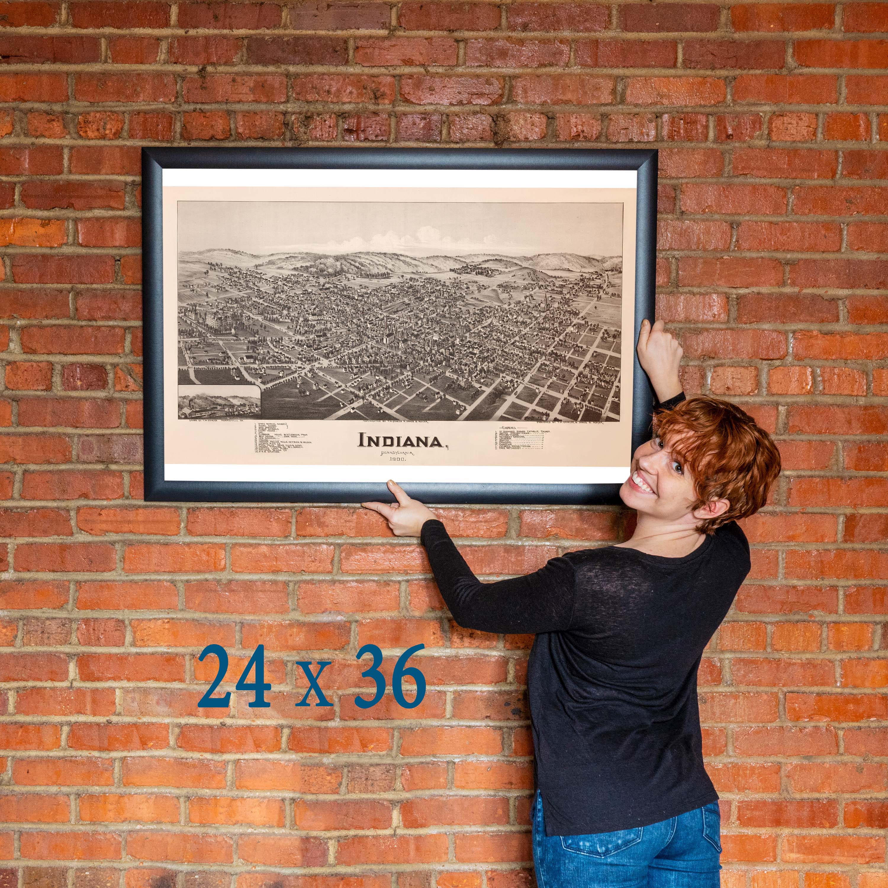 Indiana, Pennsylvania. Antique Birdseye Map; 1900 eBay