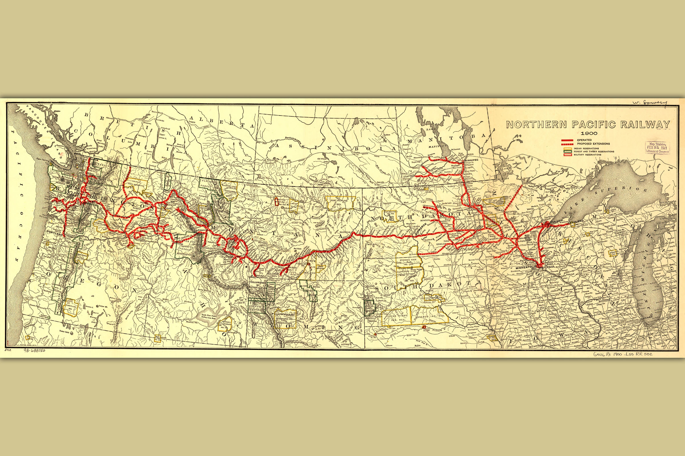 Map of Northern Pacific Railroad; Antique Map; Railroad Map; ca.1900 | eBay