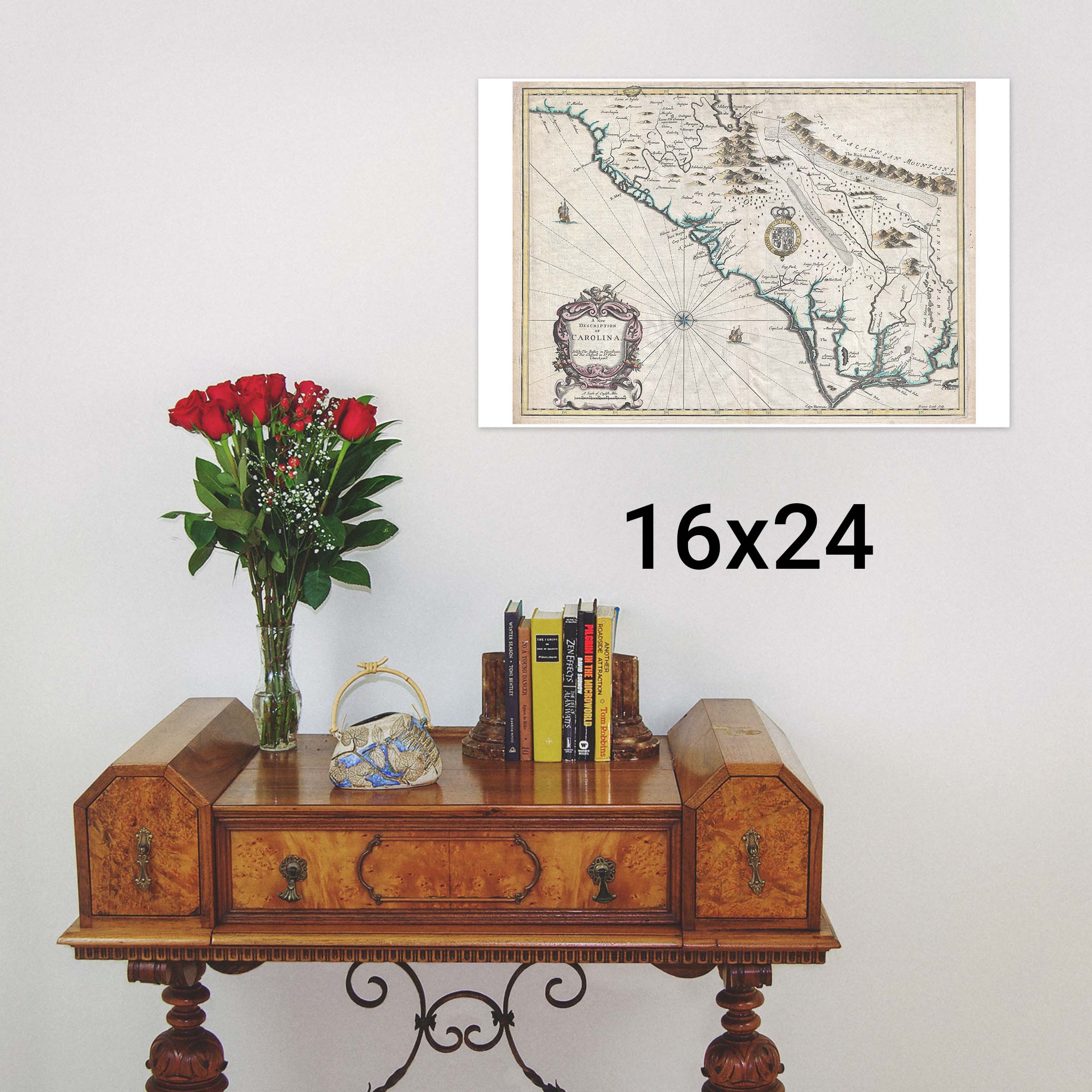 大型作品　西洋古地図　1676年 J. Speed「Lyncolne」 大型作品 西洋古地図 1676年 J. Speed「Lyncolne」