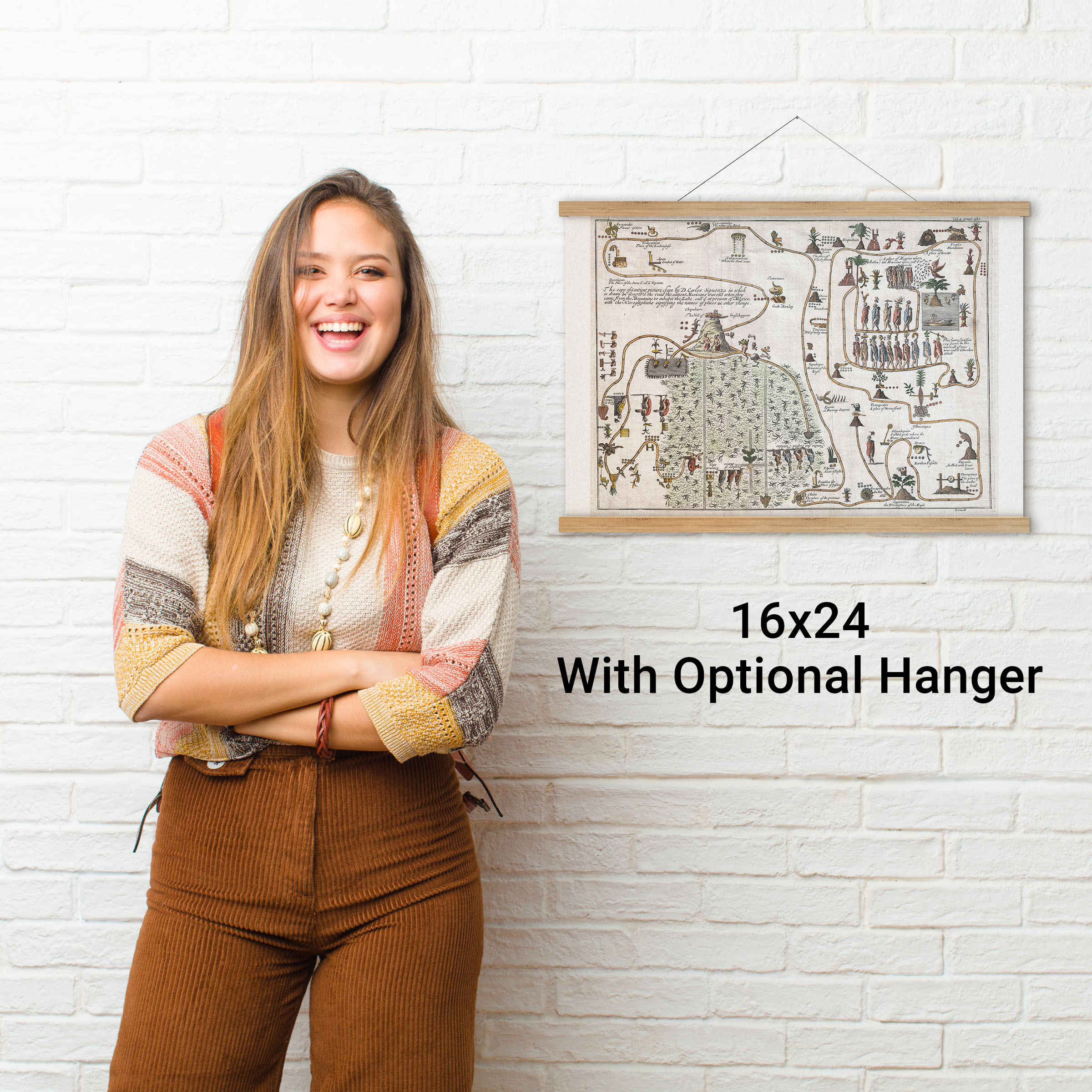 Karte der aztekischen Migration Aztlan nach Chapultepec; antike Karte; Gemelli, 1704 - Bild 8 von 11