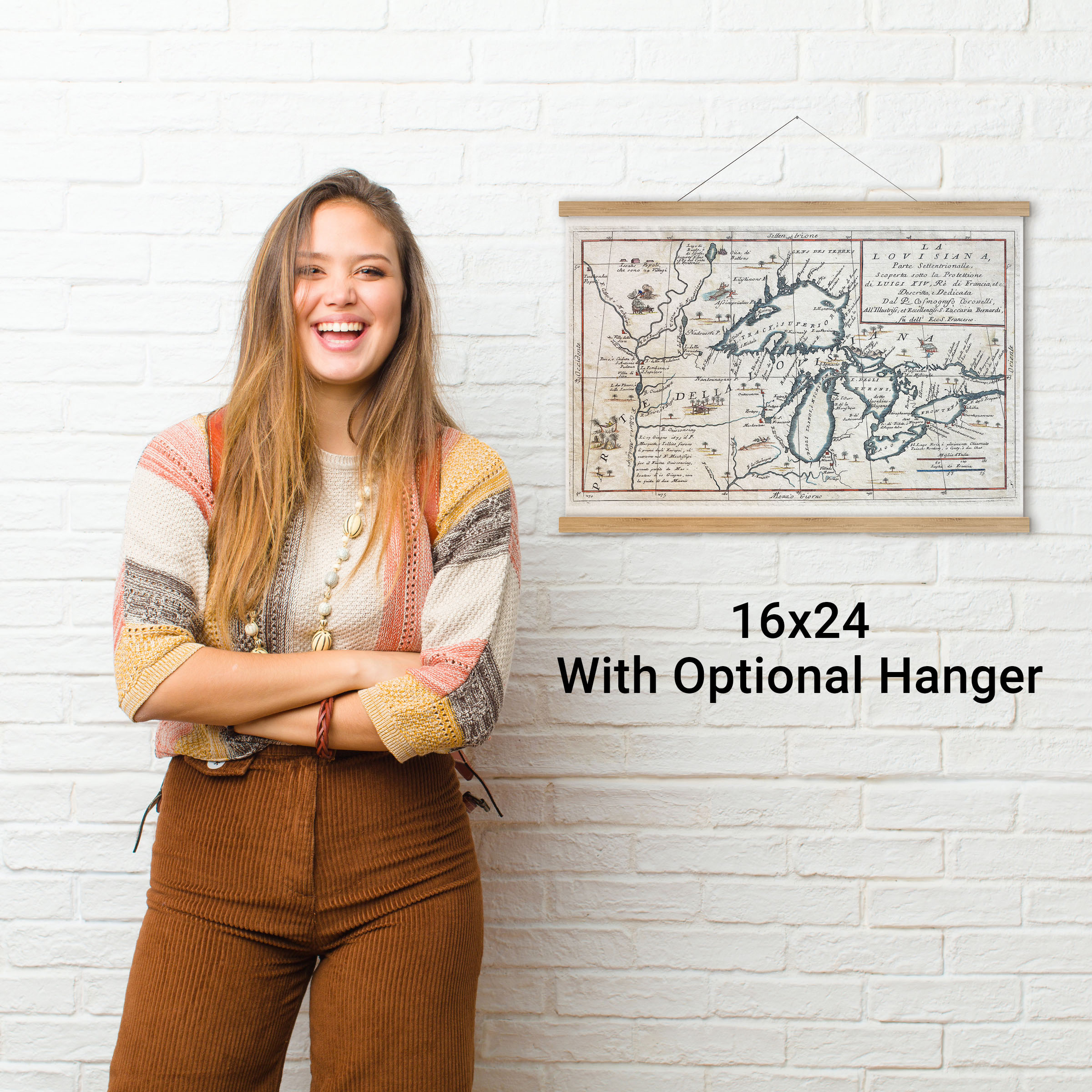 Karte der Großen Seen; Antike historische Karte von Coronelli 1695 - Bild 8 von 11