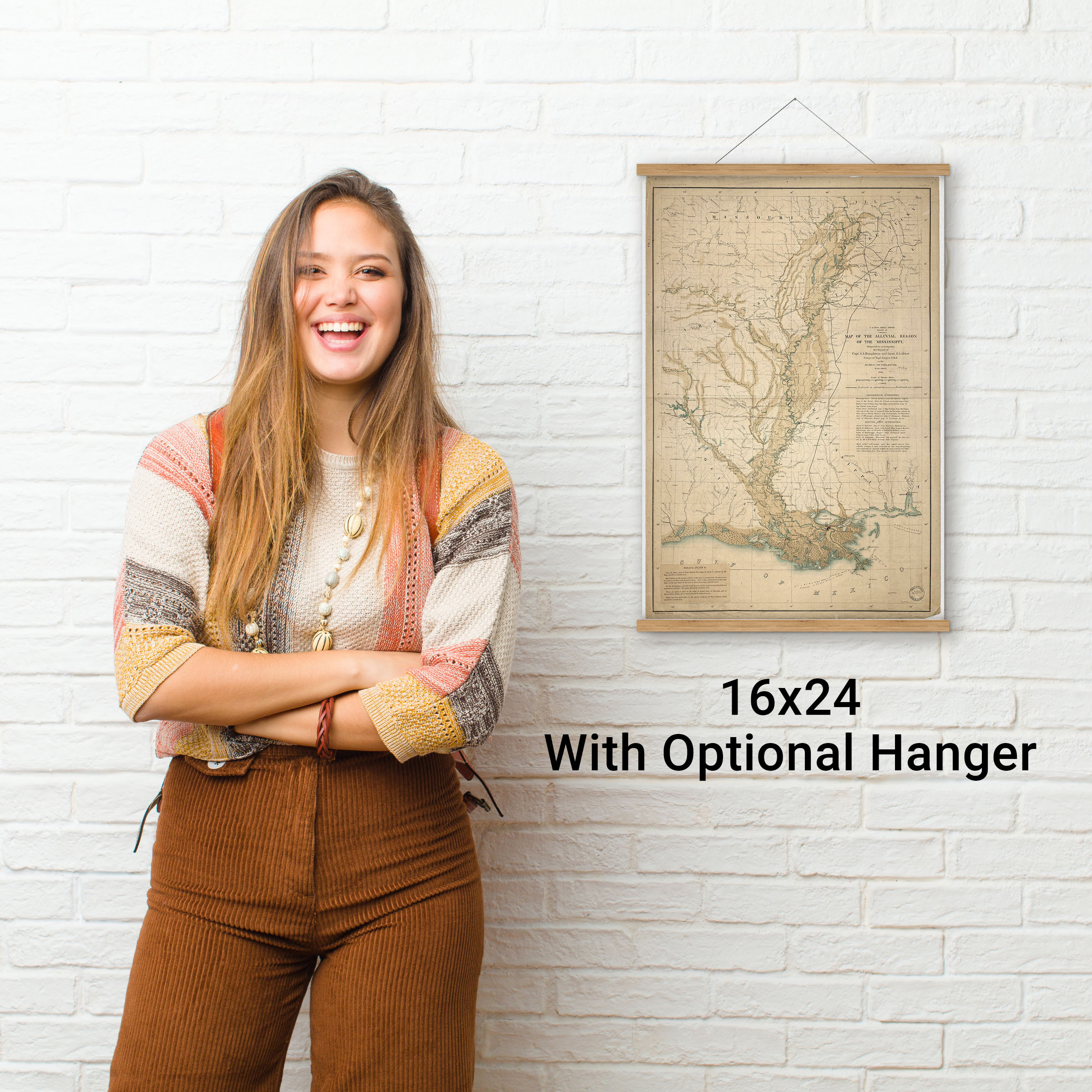 Karte der Schwemmregion Mississippi, antike Karte, 1861 - Bild 8 von 11