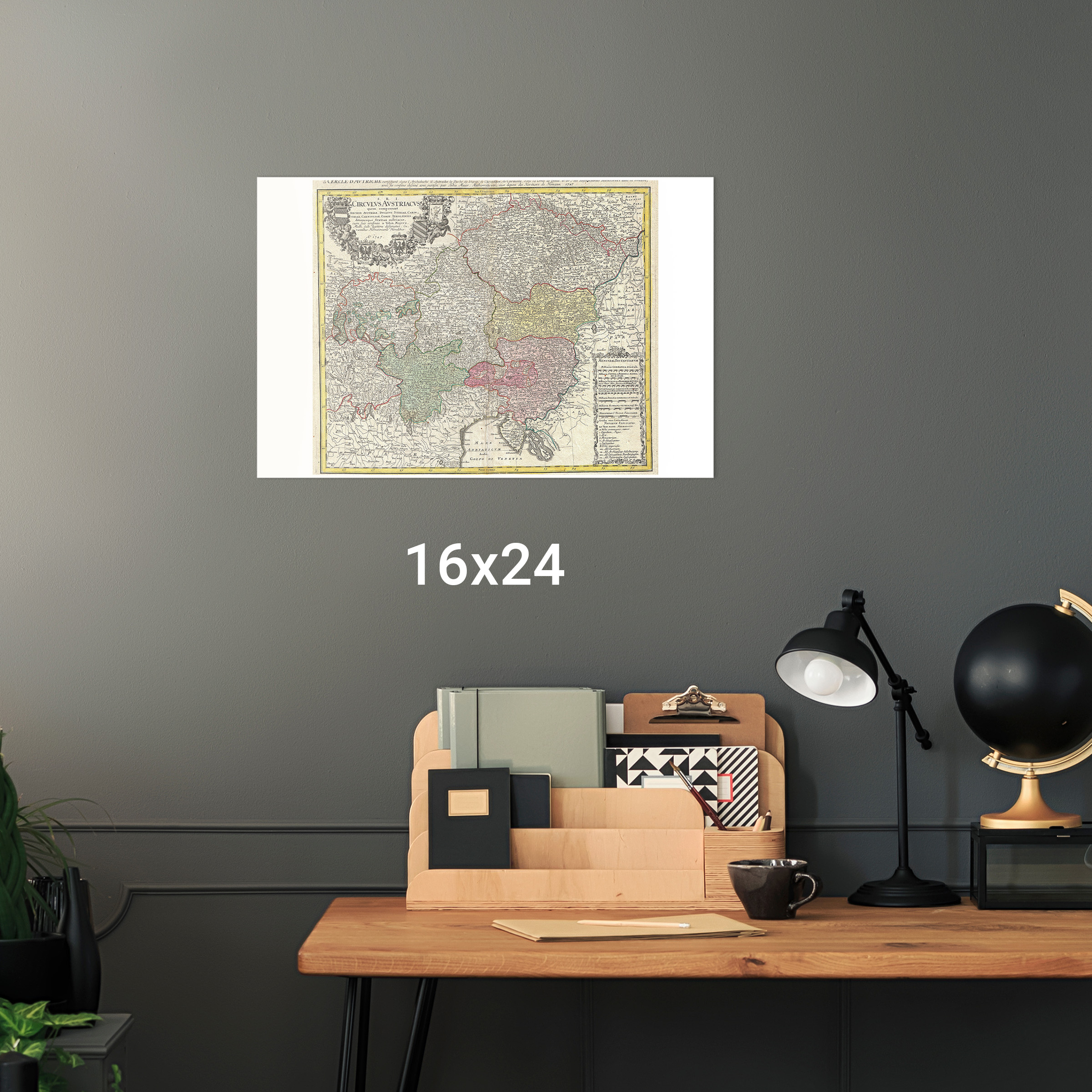 Landkarte von Österreich Böhmen Tschechien; Antike Landkarte, 1747 - Bild 10 von 11