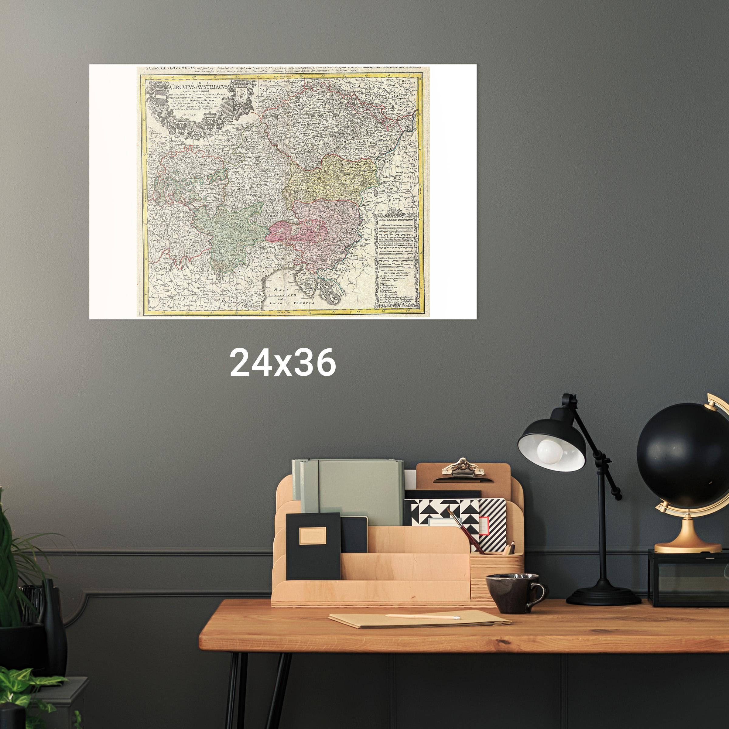 Landkarte von Österreich Böhmen Tschechien; Antike Landkarte, 1747 - Bild 11 von 11